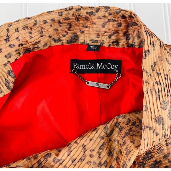 Pamela McCoy Womens Leopard Print Jacket with Shell 2 piece size Large NWT - Picture 4 of 10